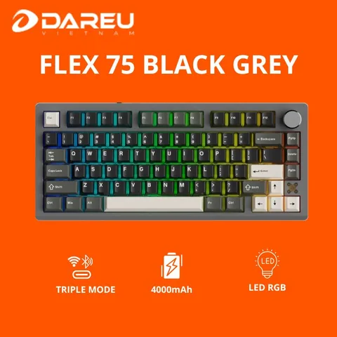 BÀN PHÍM MÁY TÍNH DAREU FLEX 75 BLACK GREY