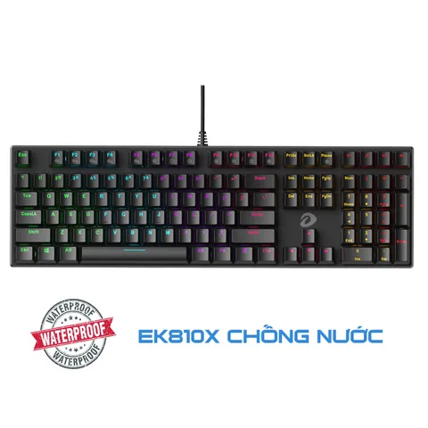 Bàn phím quang cơ Gaming DAREU EK810X (WATERPROOF, Optical switch, MULTI LED)