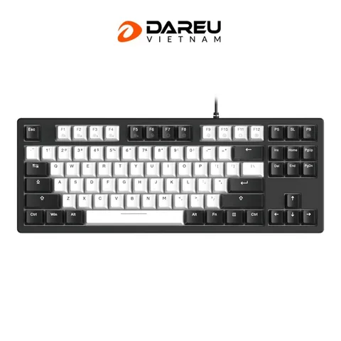 Bàn phím cơ Gaming DAREU EK87 v2 WHITE BLACK (2 sides RGB strip, Multi-Led, PBT Double Shot OEM profile, DareU DREAM sw)