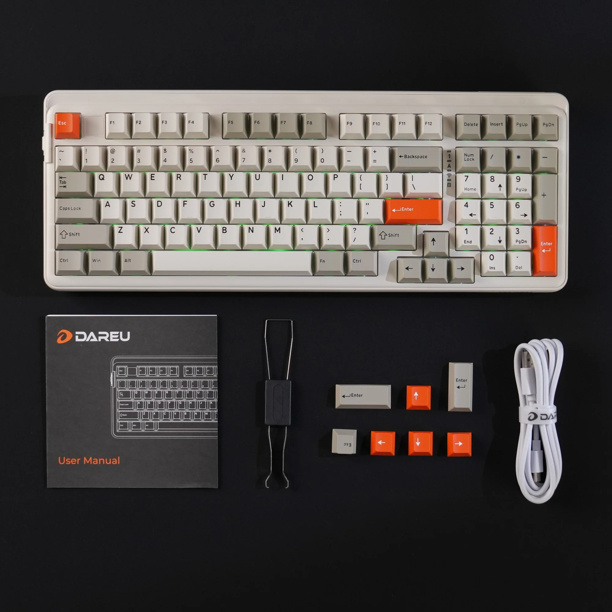 🎁🎁🎁 Tặng kèm bàn di ESP119 Orange - Bàn phím cơ không dây DAREU EK98 PRO - PROTO (Triple Mode, Cherry PBT Double Shot, Gasket Mount, RGB)