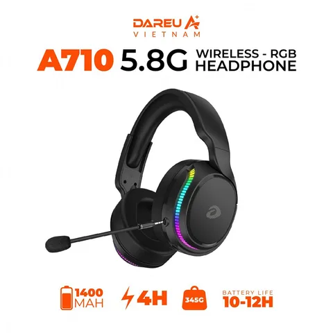 Tai nghe không dây DAREU A710 (RGB - WIRELESS 5.8G)